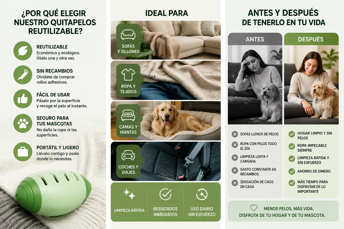 FURLESS™ — Quitapelos Reutilizable para Mascotas